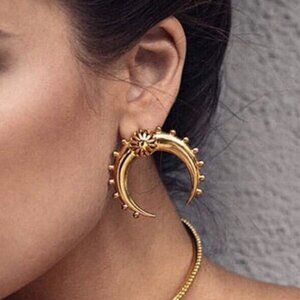 Cresent Shaped Stud Earrings